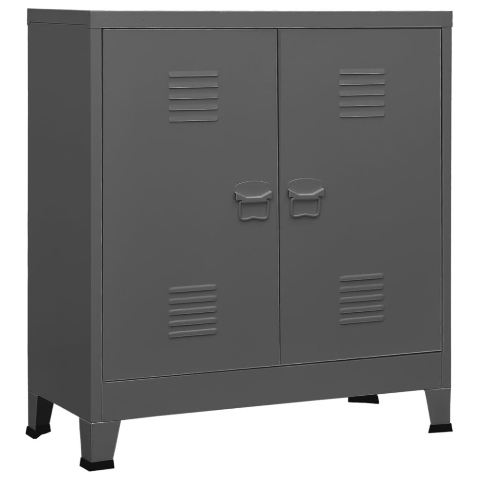 New Vidaxl Industrial Storage Chest Anthracite Steel Sideboard Cabinet Storage Box Grey 339625