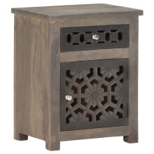 vidaXL Solid Mango Wood Bedside Cabinet Bedroom Furniture Wooden Side Table