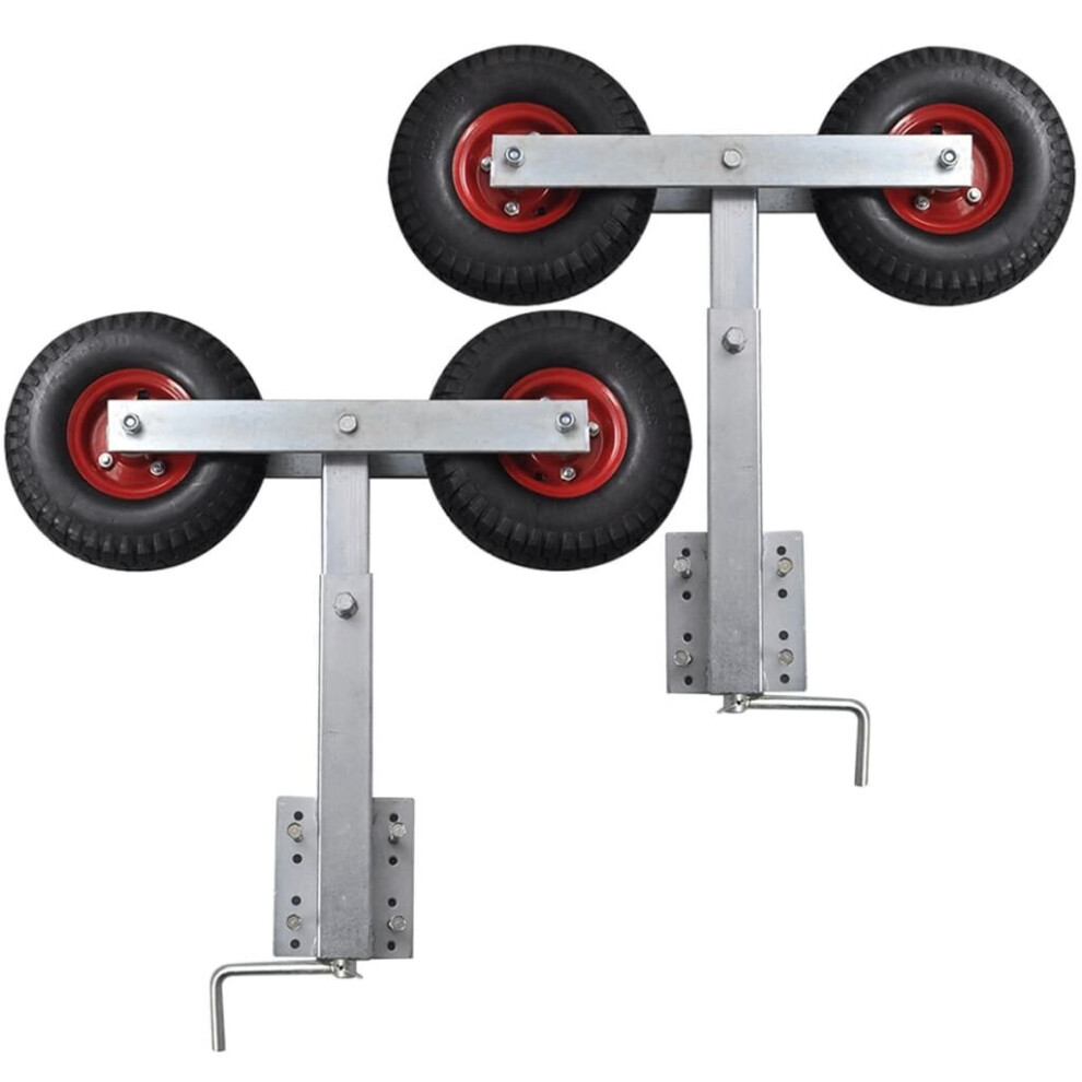 Vidaxl Boat Trailer Double Wheel Bow Support Set Of 2 59-84Cm Cargo Holder 8718475922216