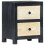 VidaXL vidaXL Solid Mango Wood Hand Carved Bedside Cabinet Grey 40x30x50cm Storage 1