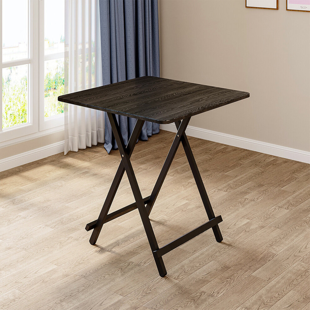 (Black) Folding Wooden Dining Table 70x70cm