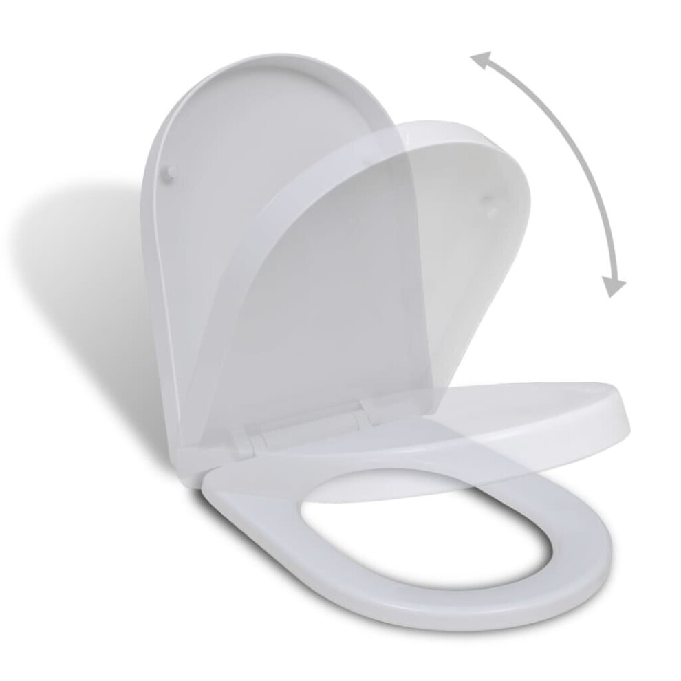 vidaXL Soft-close Toilet Seat Square White Bathroom Furniture Accessories Lid