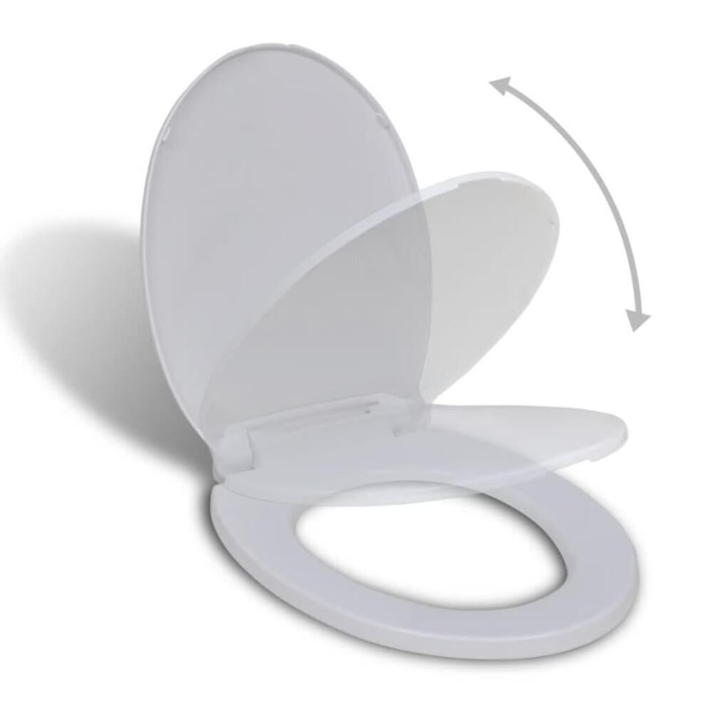 vidaXL Soft-close Toilet Seat White Oval Bathroom Furniture Accessories Lid