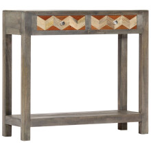 vidaXL Solid Mango Wood Console Table Grey 86x30x76cm Side Cabinet Stand Hall