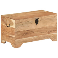 vidaXL Solid Acacia Wood Storage Chest Wooden Entryway Hallway Bench Footstool