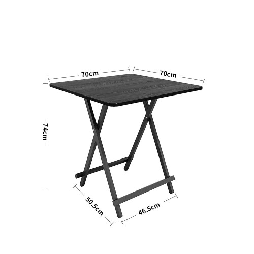 Living And Home (Black) Folding Wooden Dining Table 70x70cm 2