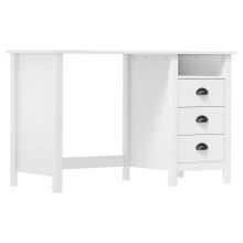 vidaXL Solid Wood Pine Desk Hill with 3 Drawers 120x50x74 cm Writing Desk