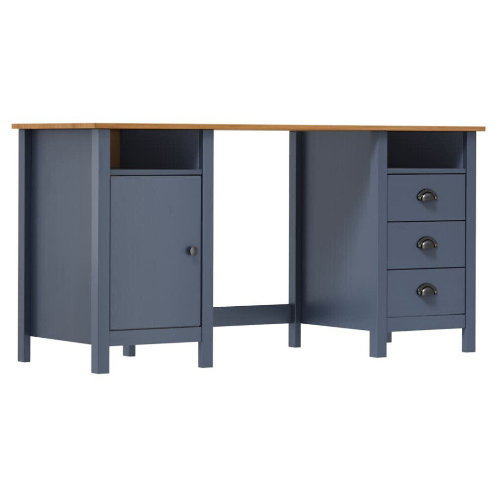 Vidaxl Solid Wood Pine Desk Hill Grey 150X50x74 Cm Office Wooden Writing Desk