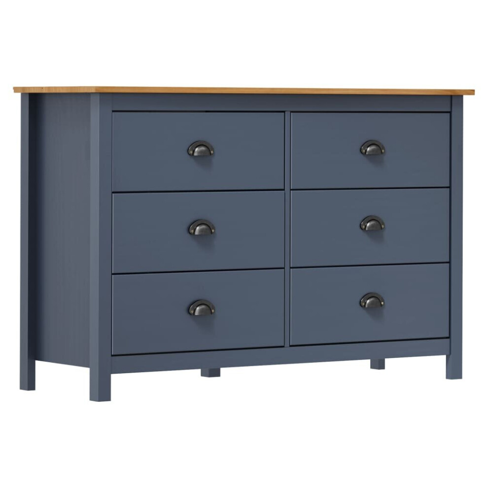 Vidaxl Solid Wood Pine Sideboard Hill Grey 125X40x80 Cm Storage Organiser