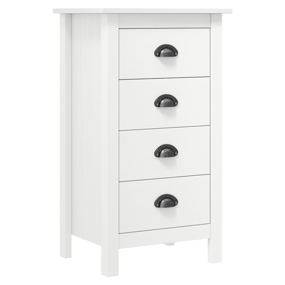 vidaXL Solid Wood Pine Sideboard Hill White 46x35x80 cm Storage Organiser