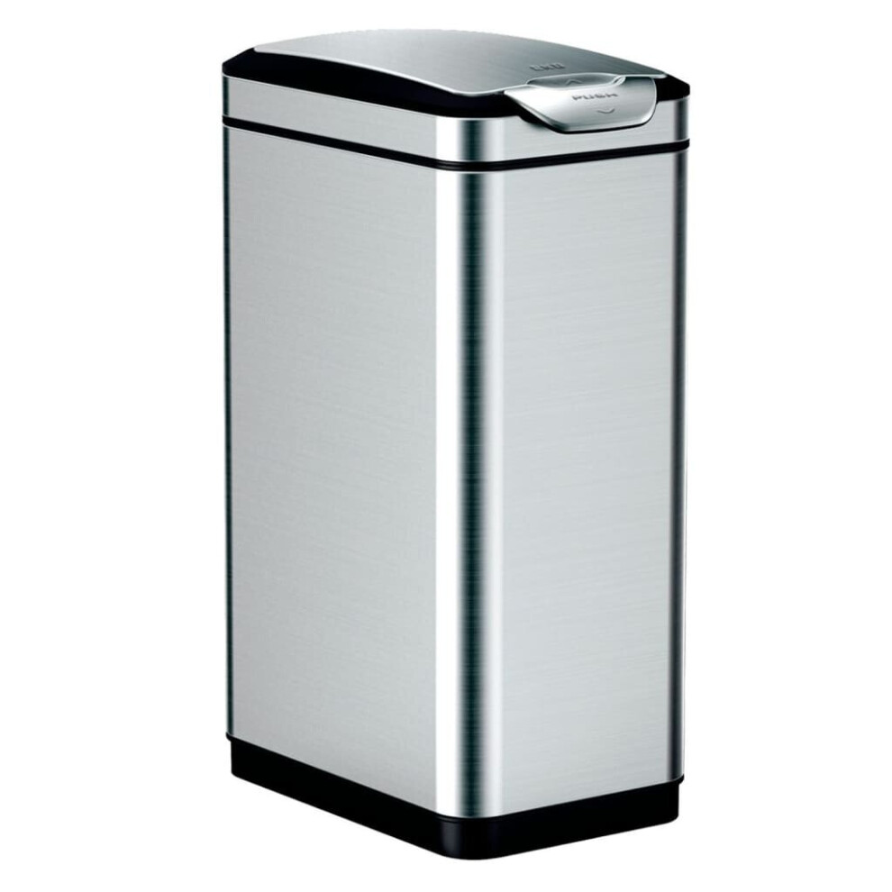 EKO Waste Bin Touch Bar Tina 30 L Matte Silver Kitchen Dustbin Rubbish Bin