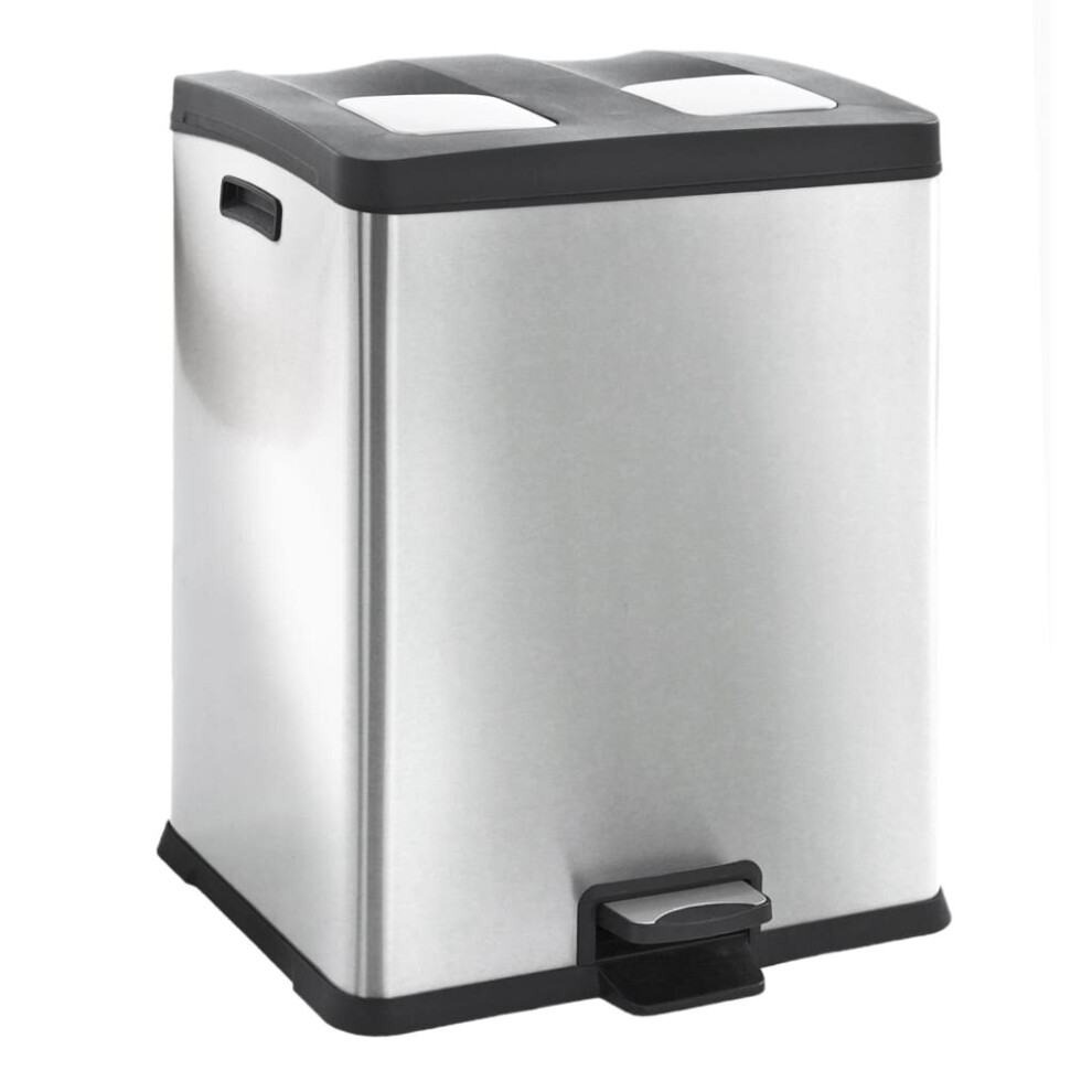 EKO Pedal Bin Rejoice 2x30 L Matte Silver Kitchen Dustbin Waste Rubbish Bin