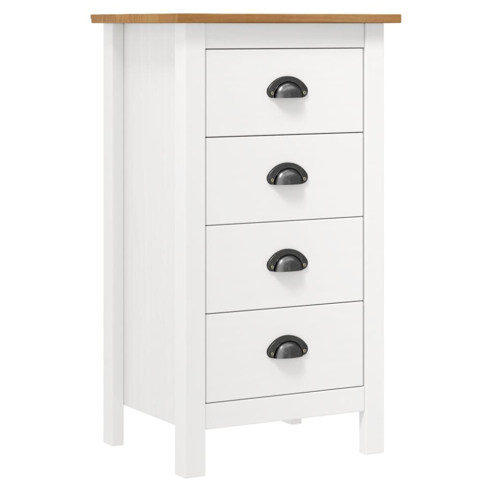 vidaXL Solid Wood Pine Sideboard Hill White 46x35x80 cm Storage Organiser