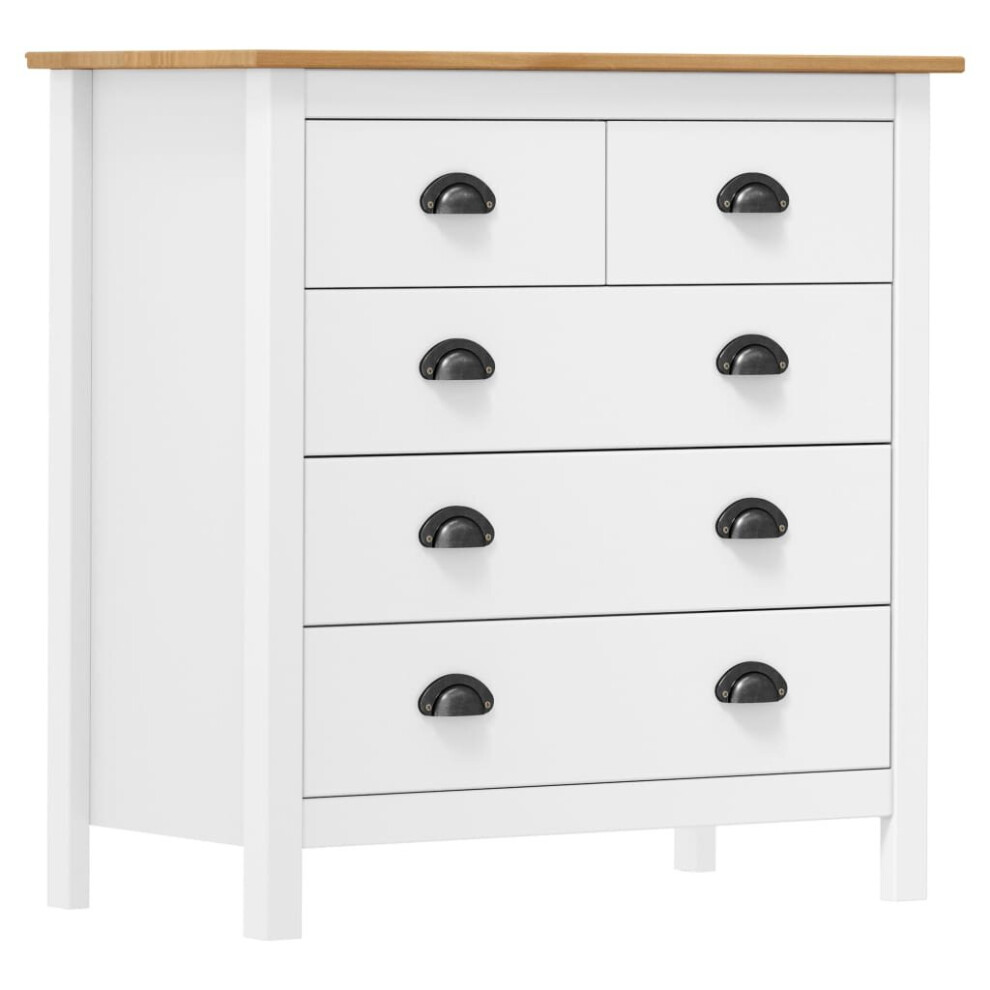 Vidaxl Solid Wood Pine Sideboard Hill White 79X40x80 Cm Storage Organiser