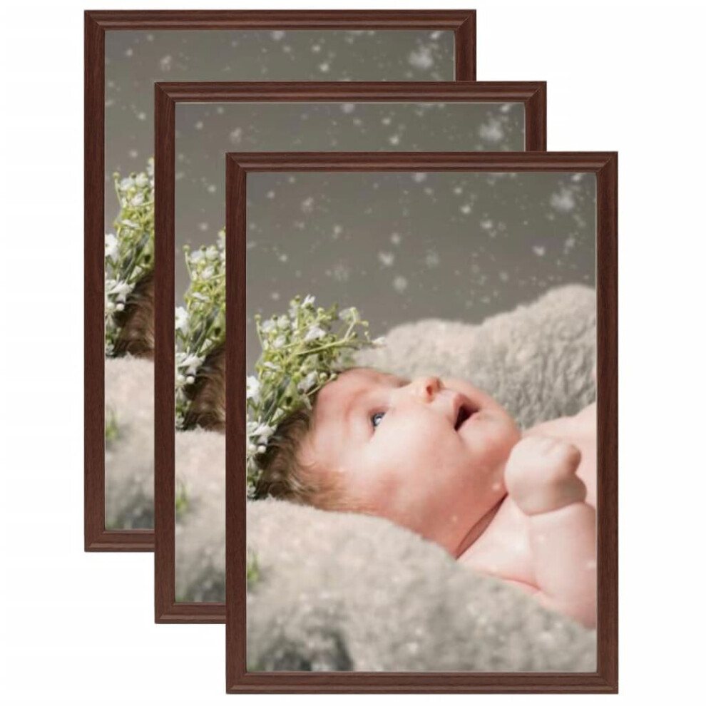 vidaXL 3x Photo Frames Collage for Table Dark Red 10x15 cm Decor Picture Frame