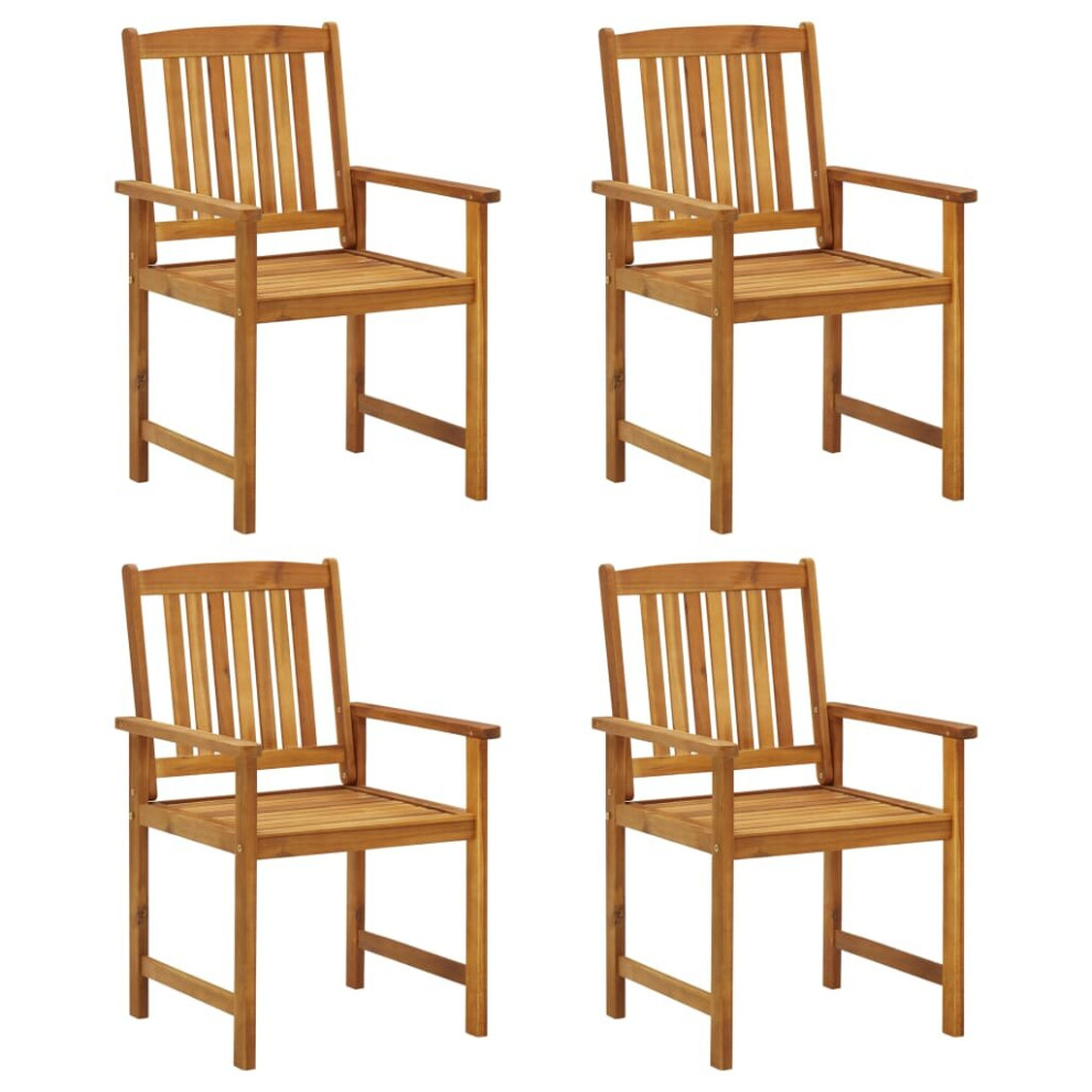 vidaXL 4x Solid Wood Acacia Garden Chairs Patio Outdoor Seating Furniture Seat