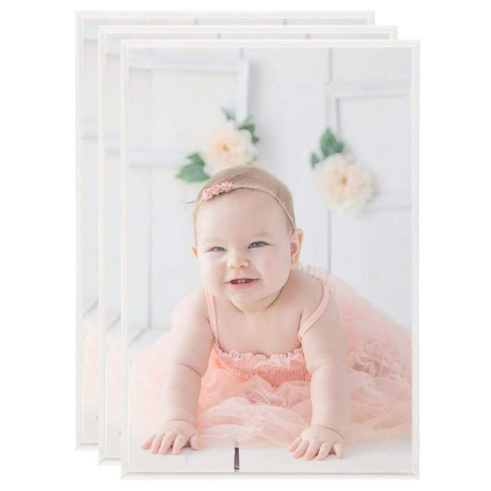 Vidaxl 3X Photo Frames Collage For Table 21X29.7cm Mdf Picture Frame Silver