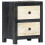VidaXL vidaXL Solid Mango Wood Hand Carved Bedside Cabinet Grey 40x30x50cm Storage 12