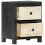 VidaXL vidaXL Solid Mango Wood Hand Carved Bedside Cabinet Grey 40x30x50cm Storage 3