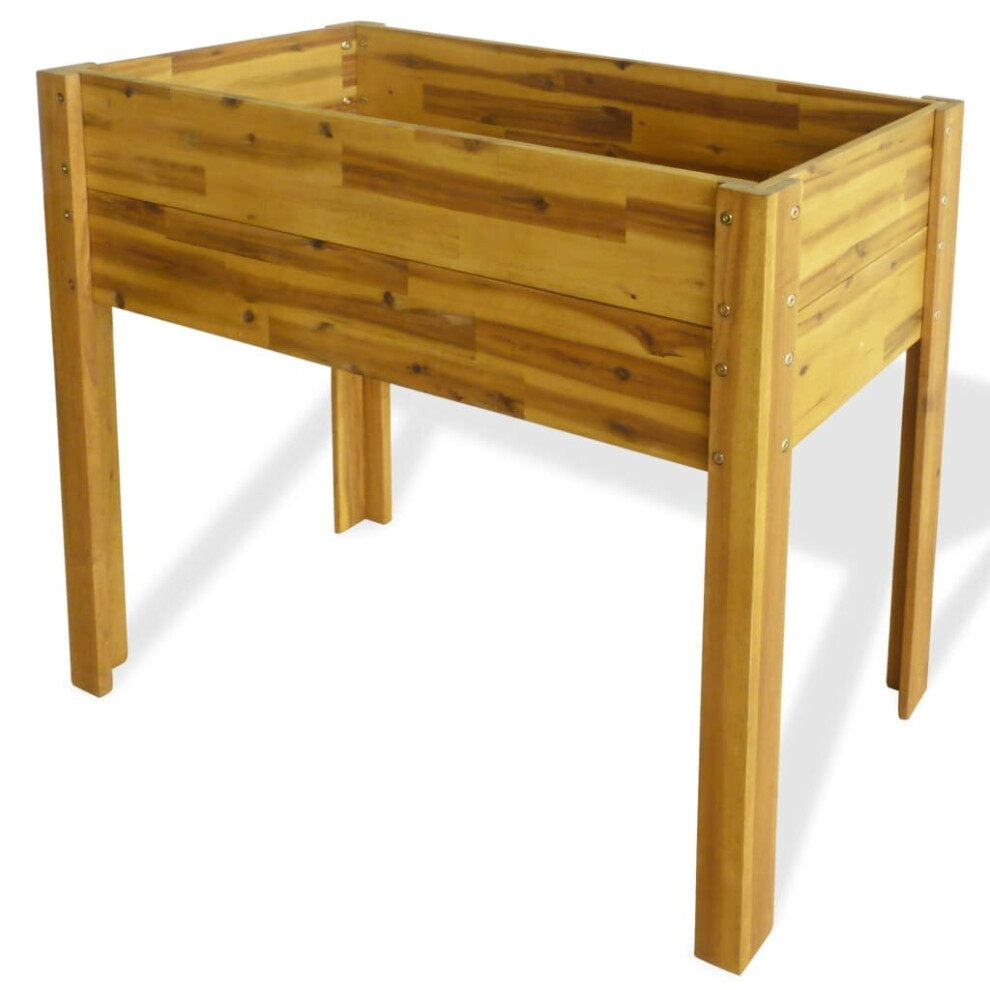 vidaXL Solid Acacia Wood Raised Garden Raised Bed Outdoor Patio Flower Bed Pot