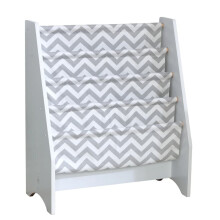 KidKraft Children's Sling Bookshelf Gray and White Kids Book Storage Unit