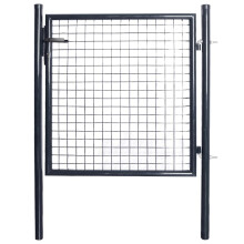 vidaXL Maschen-Gartentor verzinkter Stahl 100 x 100 cm Grau