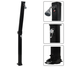 vidaXL Foldable Solar Shower Black 214cm 23L Pool Showering Stand Accessory