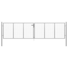 vidaXL Gartentor verzinkter Stahl 400 x 100 cm Silber