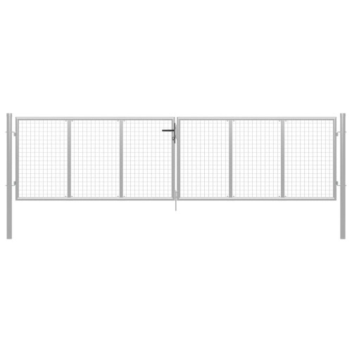 vidaXL Gartentor verzinkter Stahl 400 x 100 cm Silber
