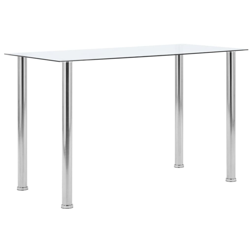 vidaXL Dining Table Transparent 120cm Tempered Glass Kitchen Dinner Table
