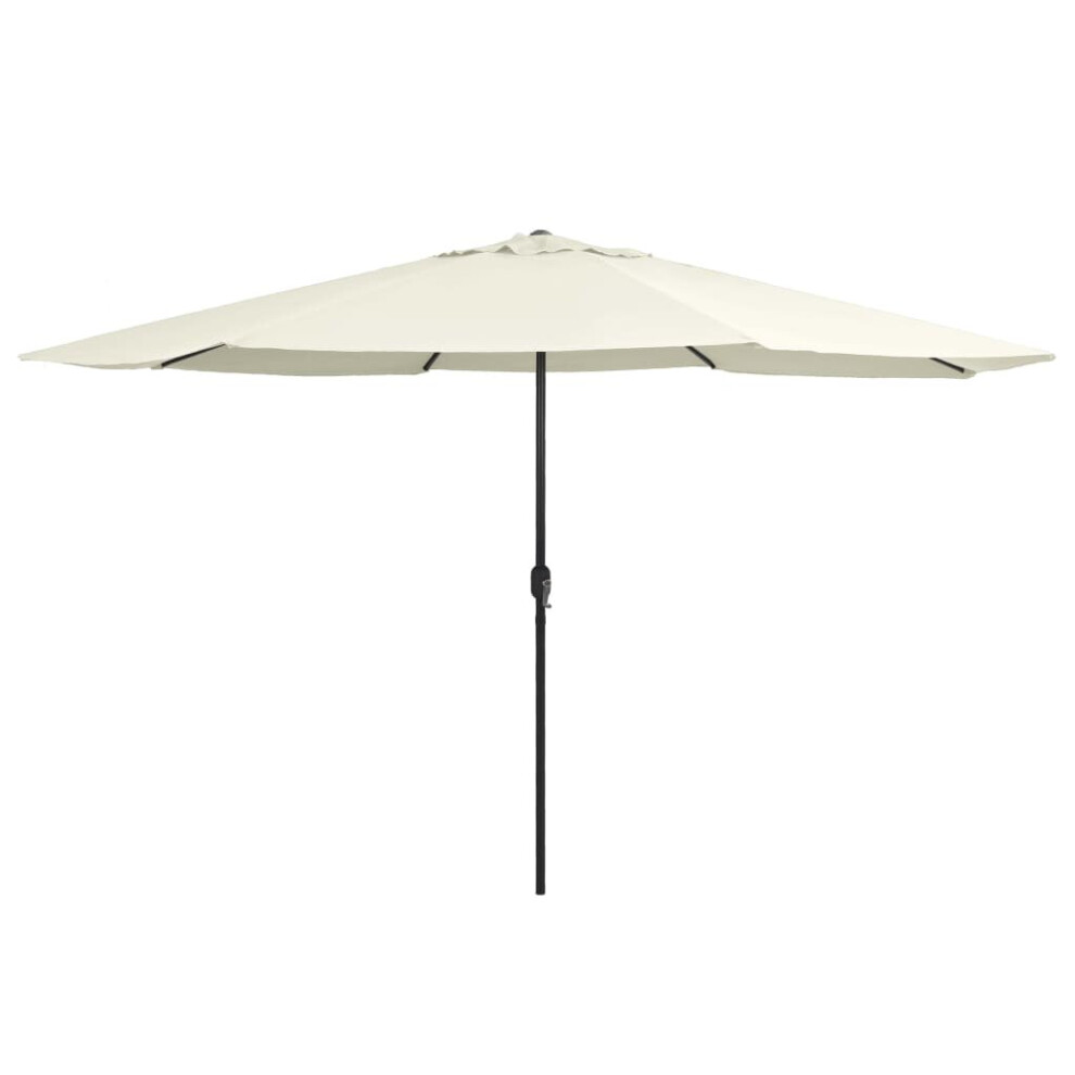 vidaXL Garden Parasol with Metal Pole Sunshade Outdoor Umbrella Sand White