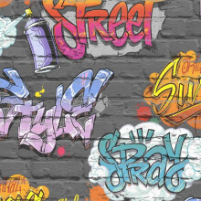 DUTCH WALLCOVERINGS Wallpaper Graffiti Multicolour Wall Covering Sheet L179-01