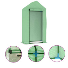 vidaXL Greenhouse with Steel Frame 0.5 m² 1x0.5x1.9m Tomato House Warmhouse