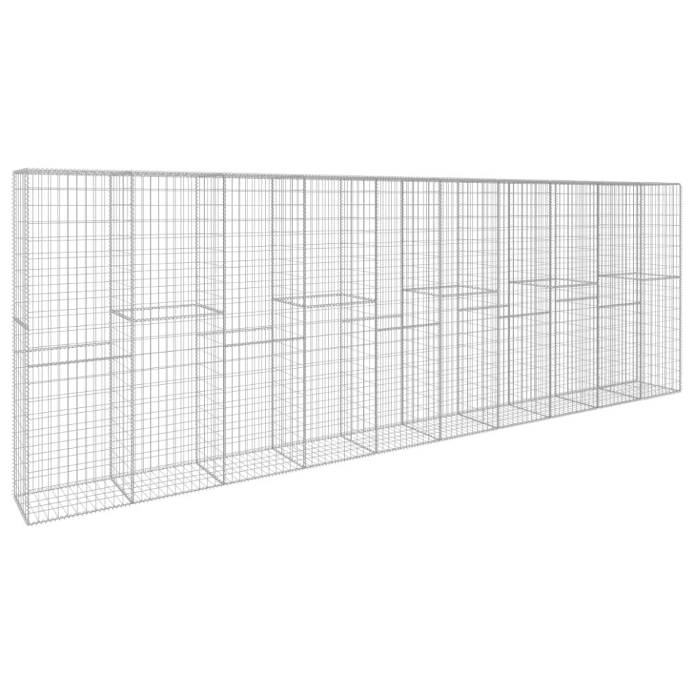 Vidaxl Gabion Wall With Cover Galvanised Steel 600X50x200cm Retaining Wall 8719883607689