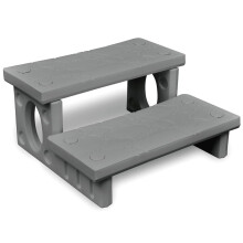 vidaXL Spa Steps Grey Plastic Swimming Pool Hot Tub Ladder Accessory Strong