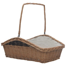 vidaXL Firewood Basket with Handle Willow 61.5x46.5x58cm Brown Storage Holder