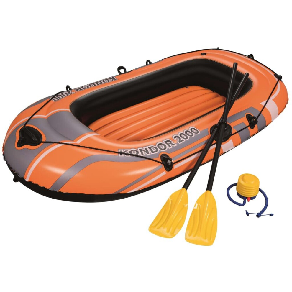 Bestway Inflatable Boat Set Kondor 2000 Set 188x98cm Sport Rowing Canoe Kayak