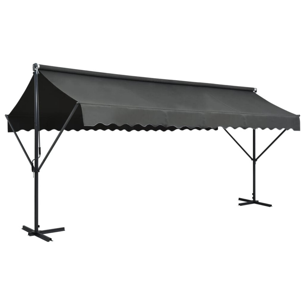 vidaXL Free Standing Awning 500x300cm Anthracite Outdoor Umbrella Sunshade