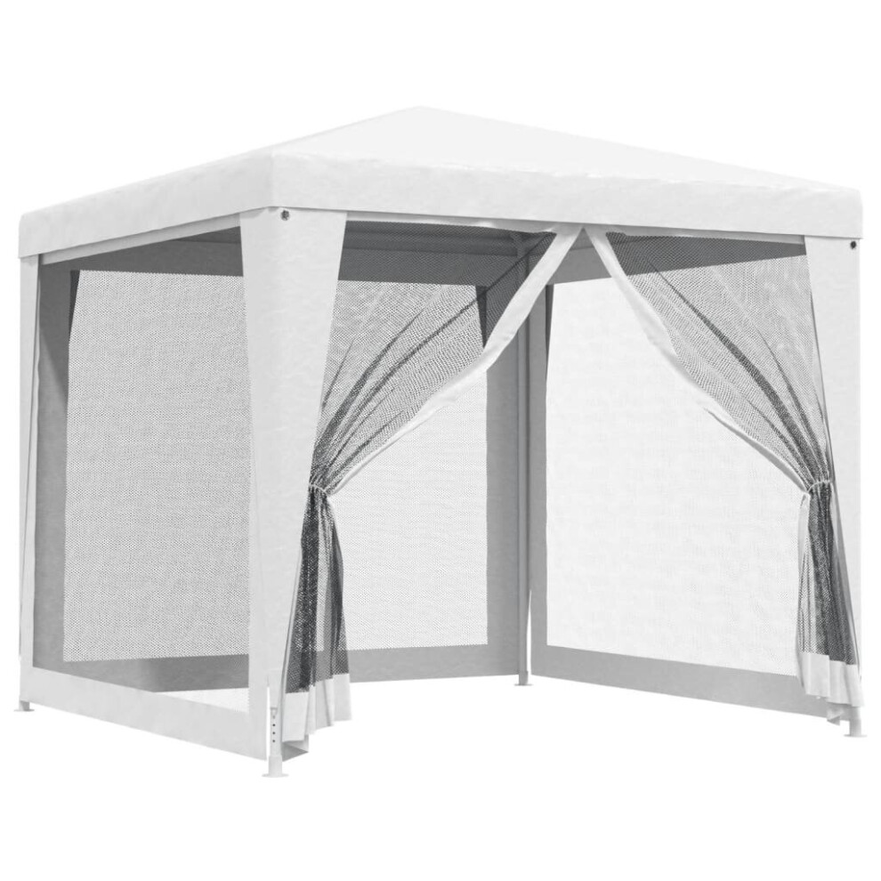 vidaXL Party Tent with 4 Mesh Sidewalls 2.5m White Patio Garden Canopy Gazebo