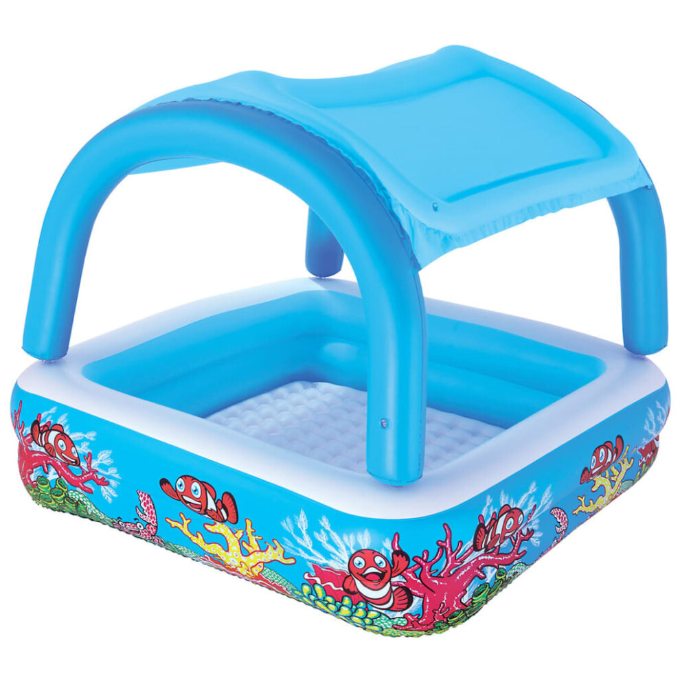 New Bestway Canopy Play Pool Baby Paddling Pool Sunshade Aquarium Pool 52192 Blue