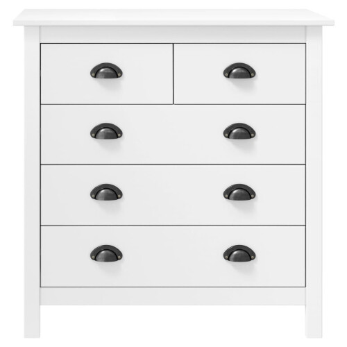 VidaXL vidaXL Solid Wood Pine Sideboard Hill White 79x40x80 cm Storage Organiser 1