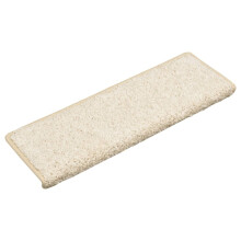 vidaXL Carpet Stair Treads Stair Mat Stair Step Protector Rug 15 pcs White