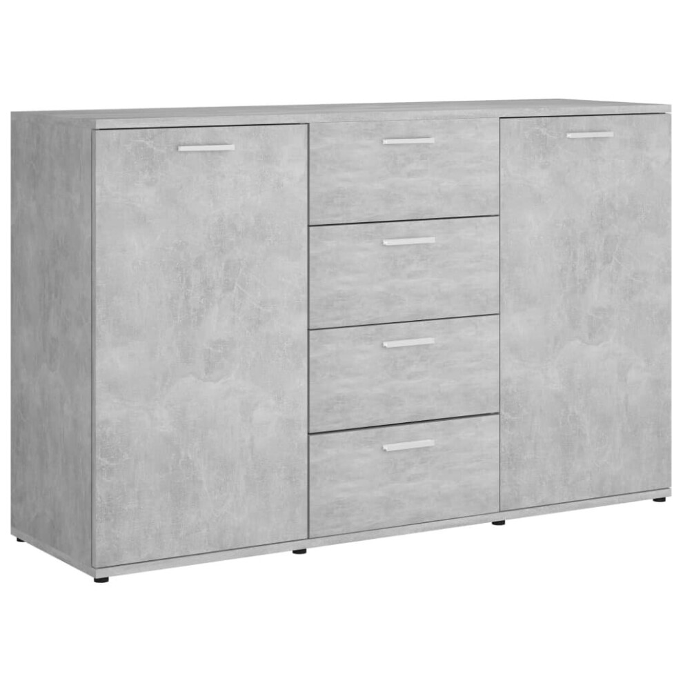 vidaXL Sideboard Concrete Grey Engineered Wood Side Storage Standing Cabinet