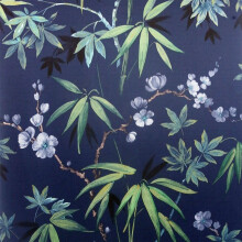 DUTCH WALLCOVERINGS Wallpaper Jasmine Garden Blue Wall Covering Panel Sheet