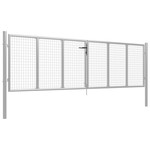 vidaXL Gartentor verzinkter Stahl 400 x 100 cm Silber 1
