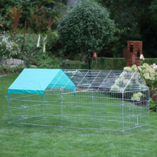 Kerbl Small Animal Outdoor Enclosure & Breakout Barrier 220x103x103 cm Chrome