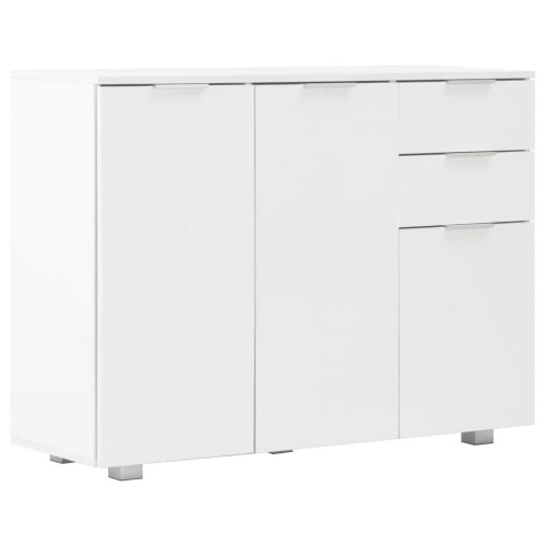 VidaXL vidaXL Sideboard High Gloss White Storage Drawer Hallway Entryway Cabinet 1