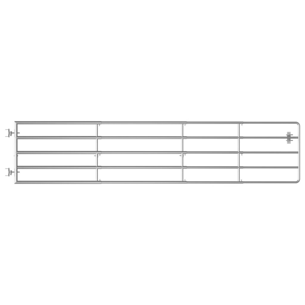 Vidaxl 5 Bar Field Gate Steel Silver Self-Locking Farm Door Garden Barrier