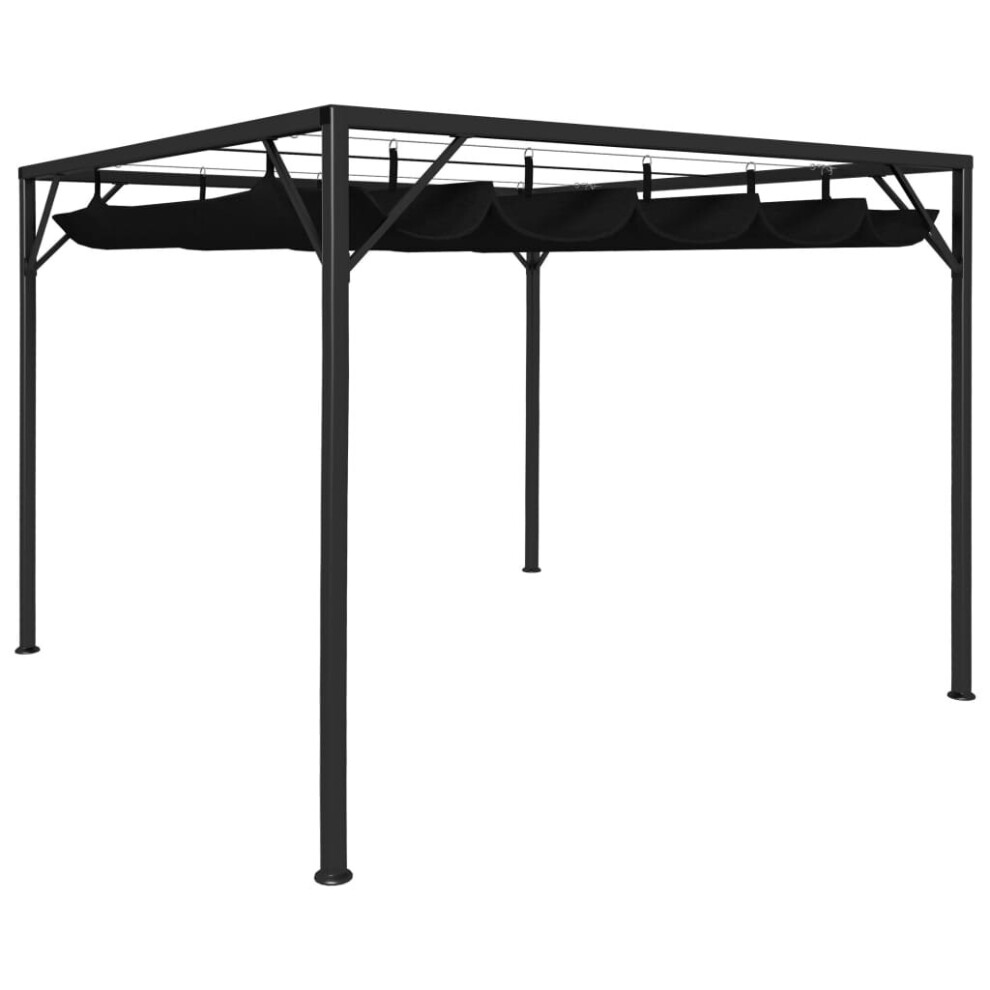 Vidaxl Garden Gazebo With Retractable Roof Canopy 3X3m Outdoor Tent Anthracite