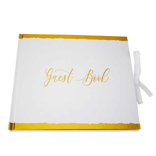 Wedding Guest Book Dipped In Gold Memory Message Keepsake 32 Page Gift